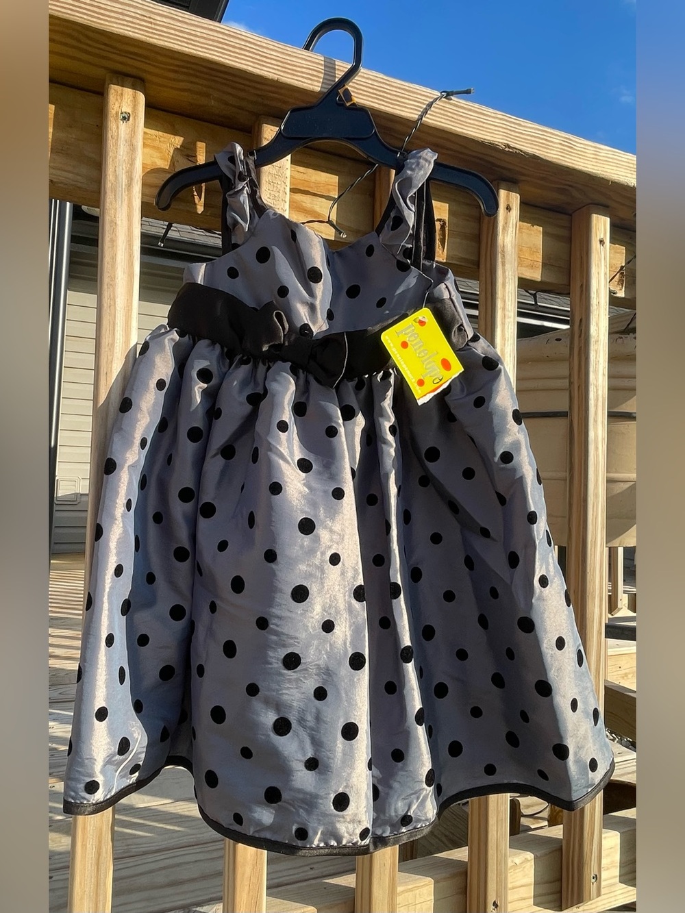 Penelope Mack black & gray Girls dresswith Polka Dot - size 3T